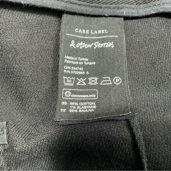 Stockholm Atelier & Other Stories Wide Leg Pant Sz8 Black Preppy Effortless Chic - Picture 12 of 13